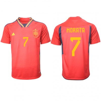 Spanien Alvaro Morata #7 Heimtrikot WM 2022 Kurzarm